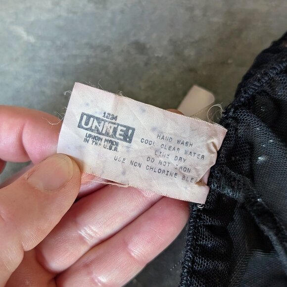 Vintage Upstream Black Sheer Speckled High Rise Wide Leg Pants large - Picture 7 of 8